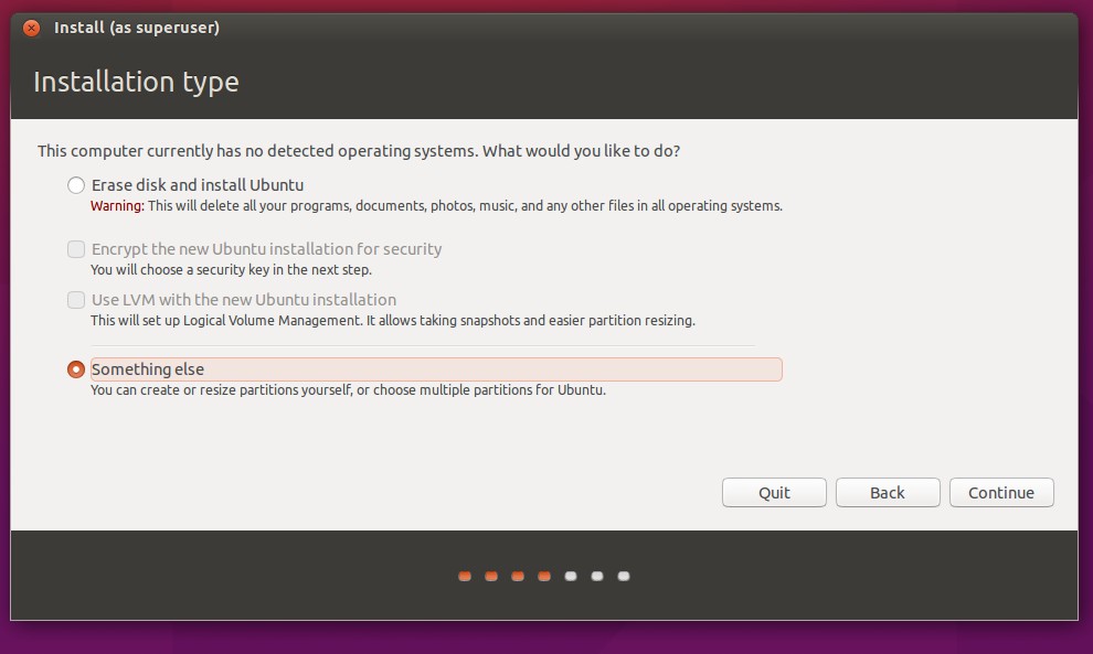 disk partition in ubuntu 15.10 installation