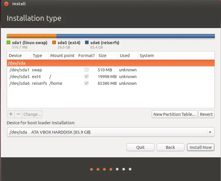 partitioning completed ubuntu installation