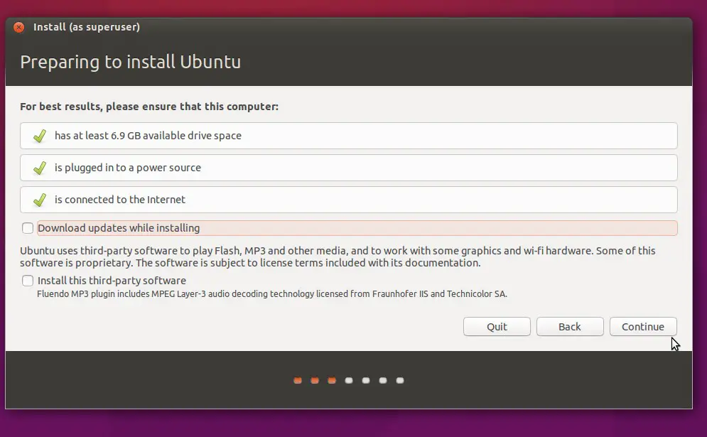 ubuntu updates during installation